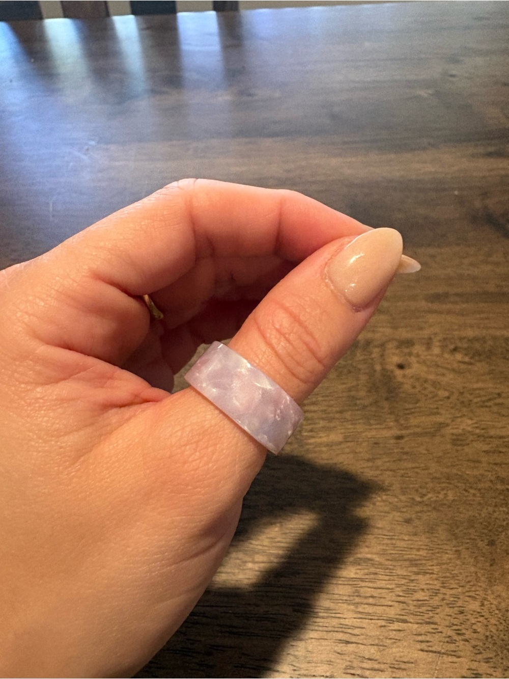 Marbled Lavender Resin Band Ring